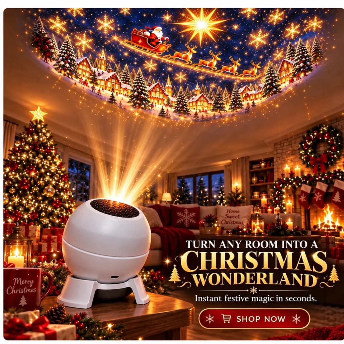 🎅 Turn Any Room Into a Christmas Wonderland – Holiday Projection Night Light