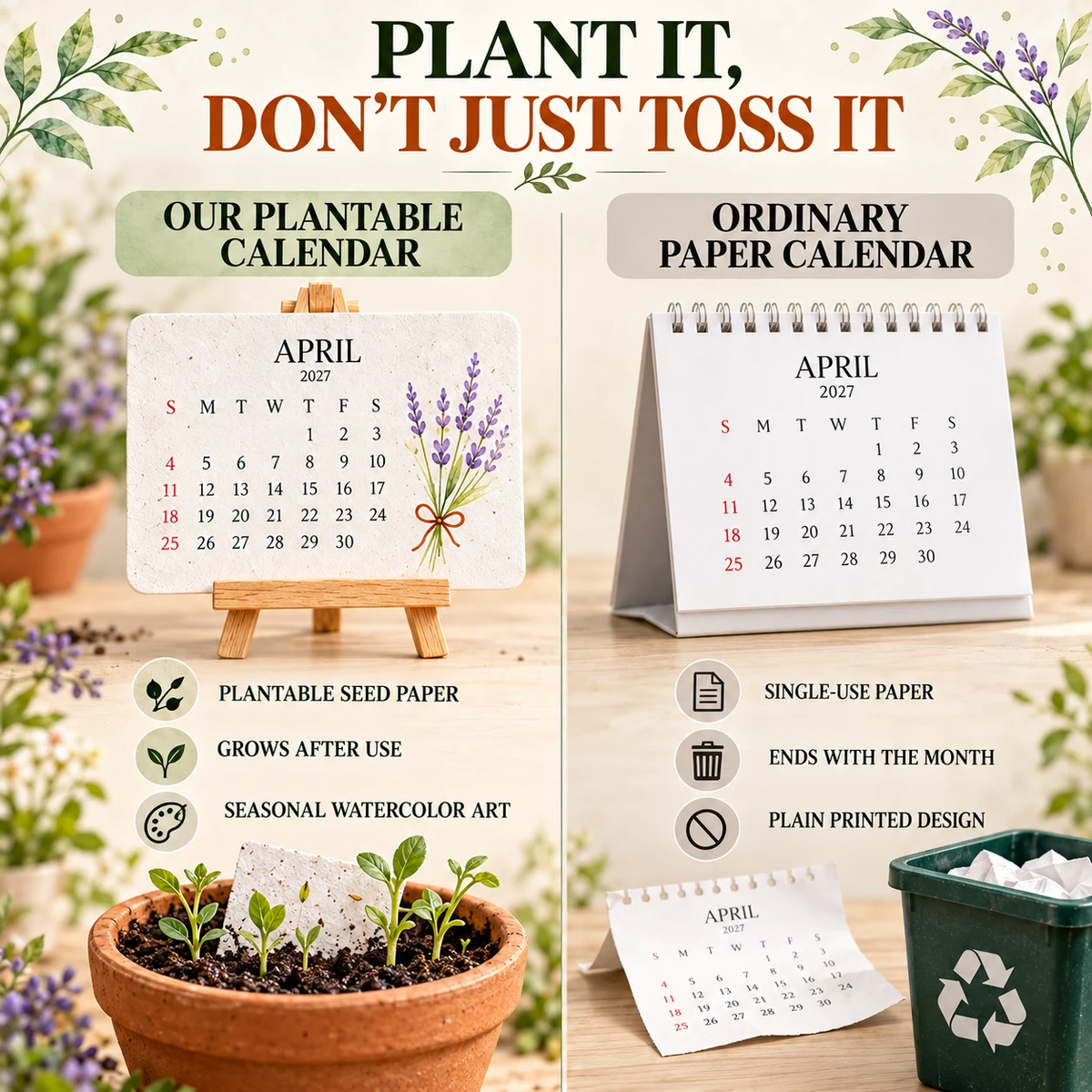 Plantable seed-paper card
