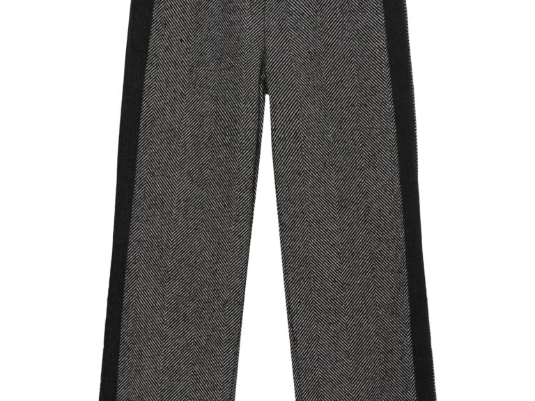 Denim Matchli Çizgili Pantolon Siyah