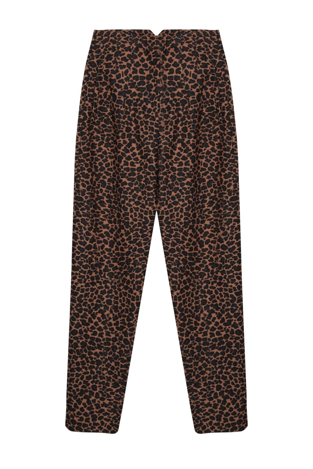 Pens Detaylı Leopar Desenli Pantolon Kahverengi