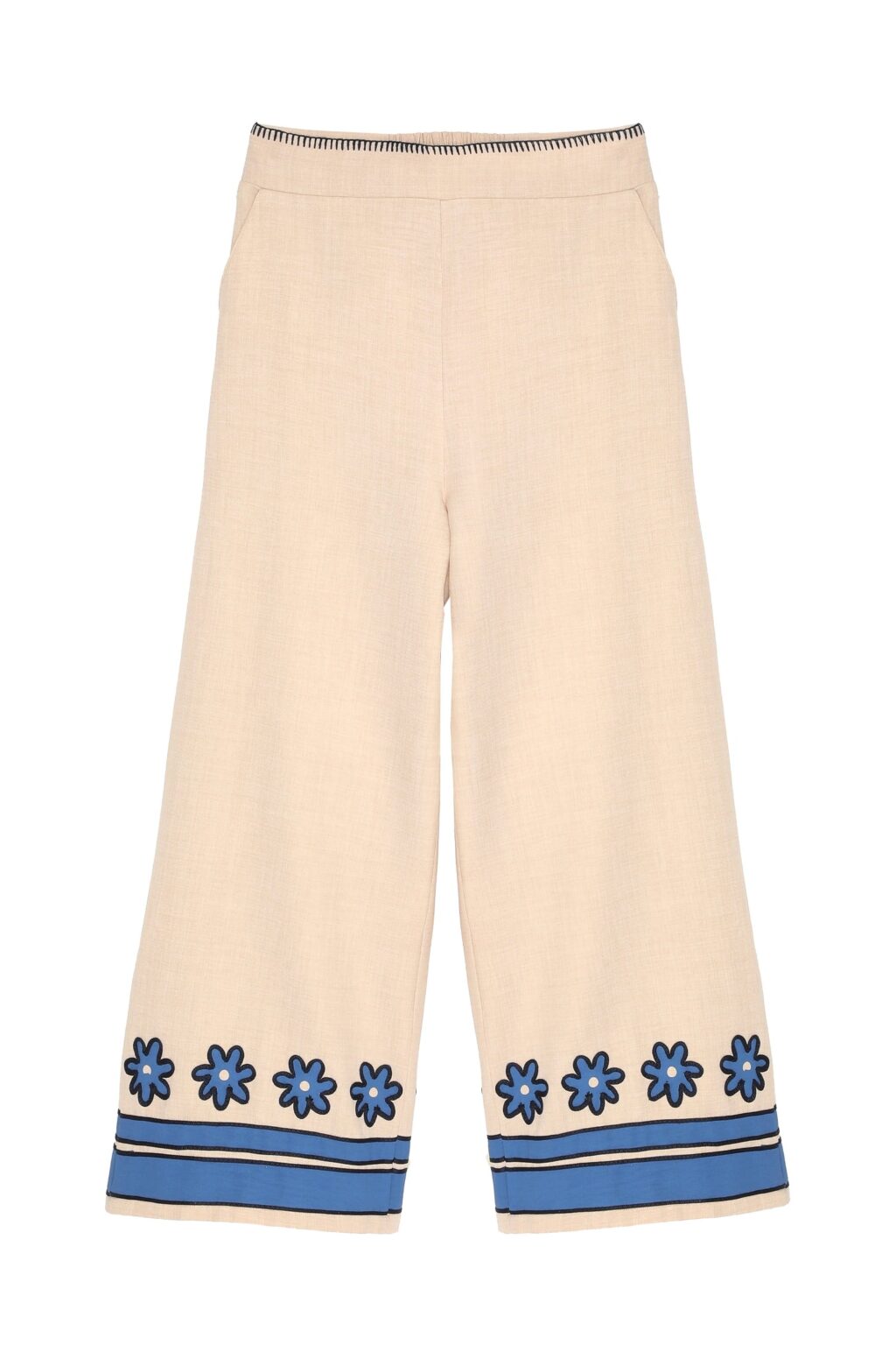 Nakış Detaylı Pantolon Bej