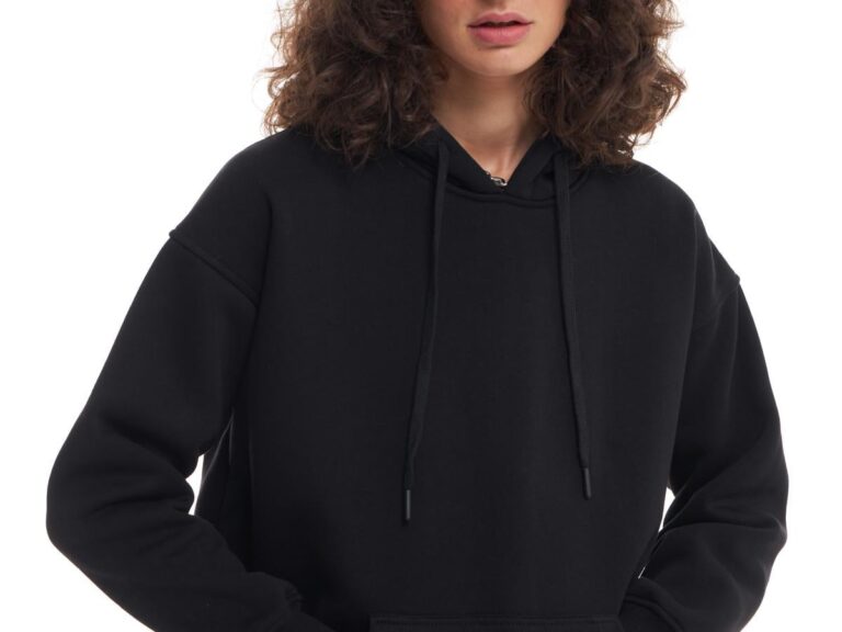 Kapüşonlu Kanguru Cepli Sweatshirt Siyah