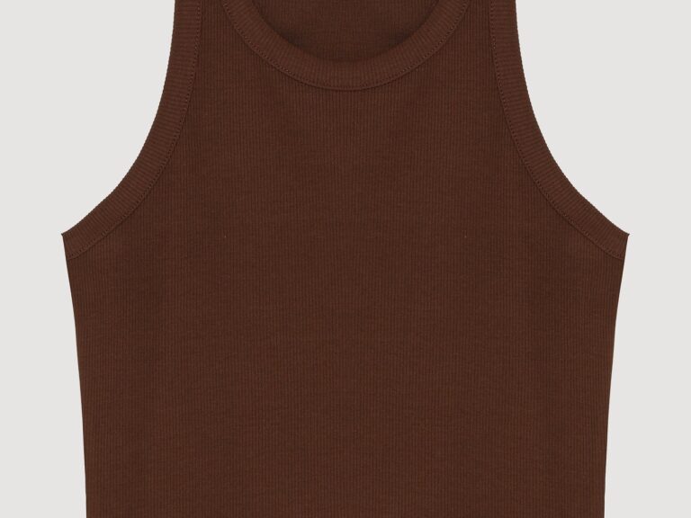 Halter Yaka Crop Atlet Kahverengi