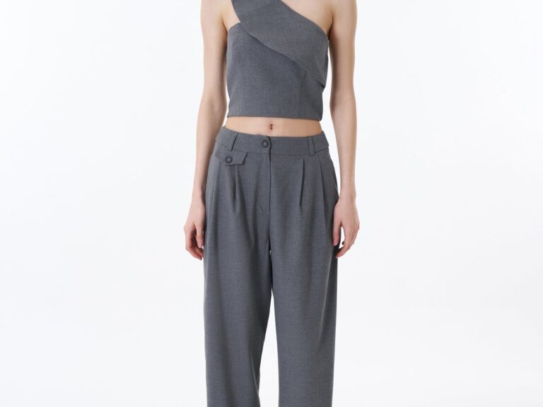 Pile Detaylı Jogger Pantolon Koyu Gri