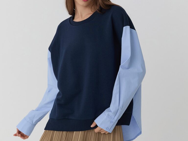 Gömlek Detaylı Sweatshirt Lacivert