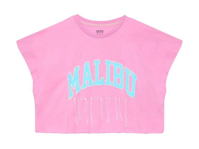 Malibu Baskılı Crop Tişört Pembe