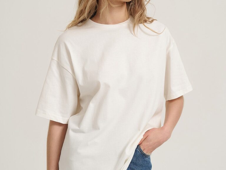Basic Oversize Tişört Ekru