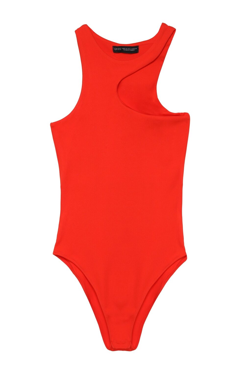 Dekolte Detaylı Bodysuit Turuncu