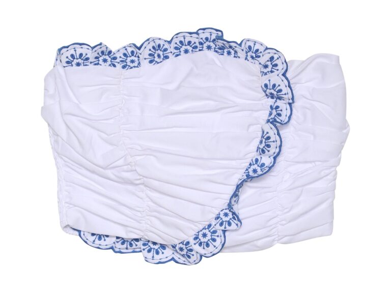 Drape Detaylı Straplez Büstiyer Bluz Beyaz