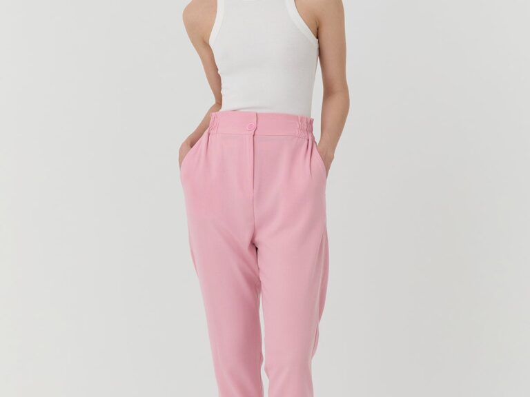 Beli Lastikli Pantolon Pembe