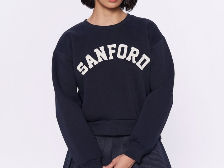 Yazı Baskılı Sweatshirt Lacivert