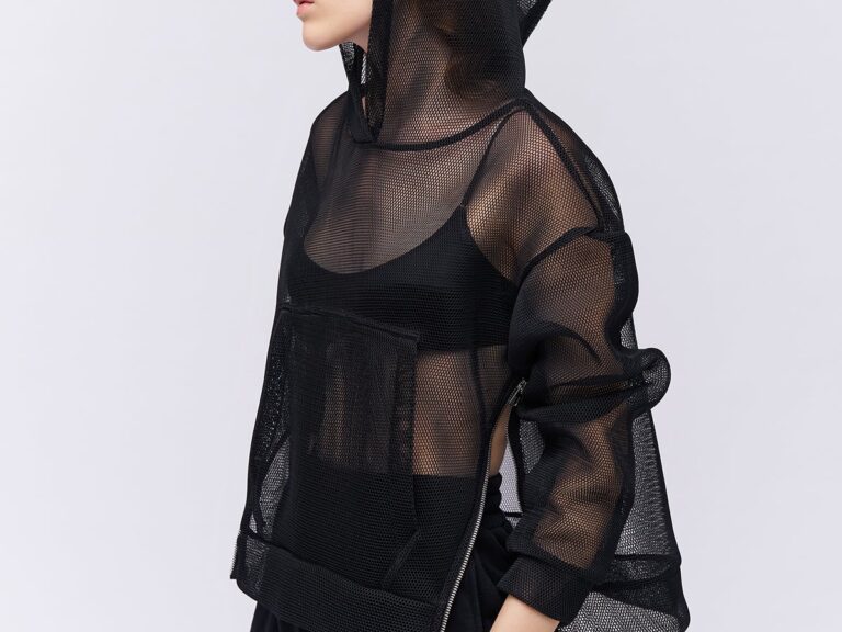 Kanguru Cep File Detaylı Sweatshirt Siyah