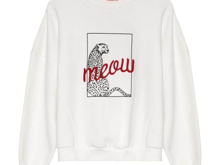 Çita Desenli Sweatshirt Ekru
