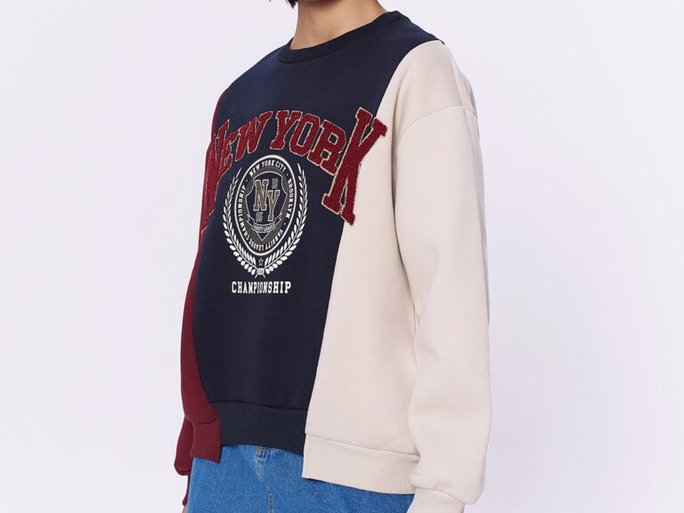 Çift Renk Oversize Sweatshirt Bordo