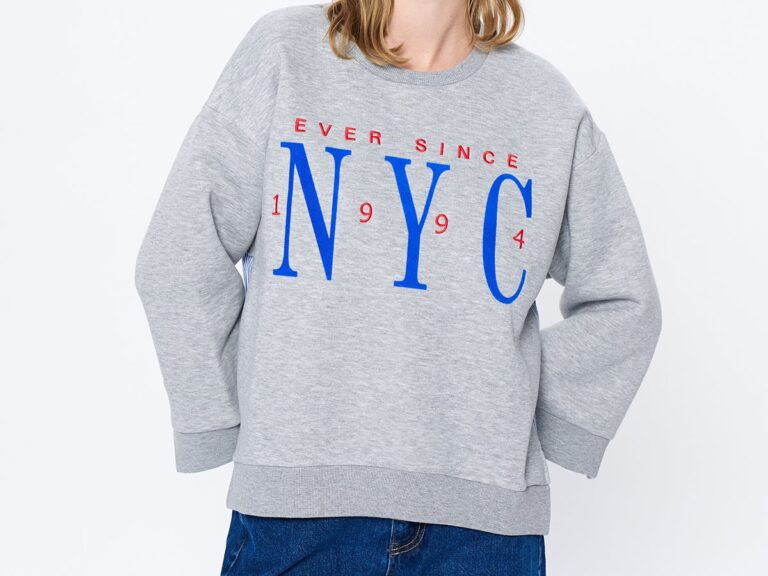 Sırtı Gömlek Matchli Baskılı Sweatshirt Gri