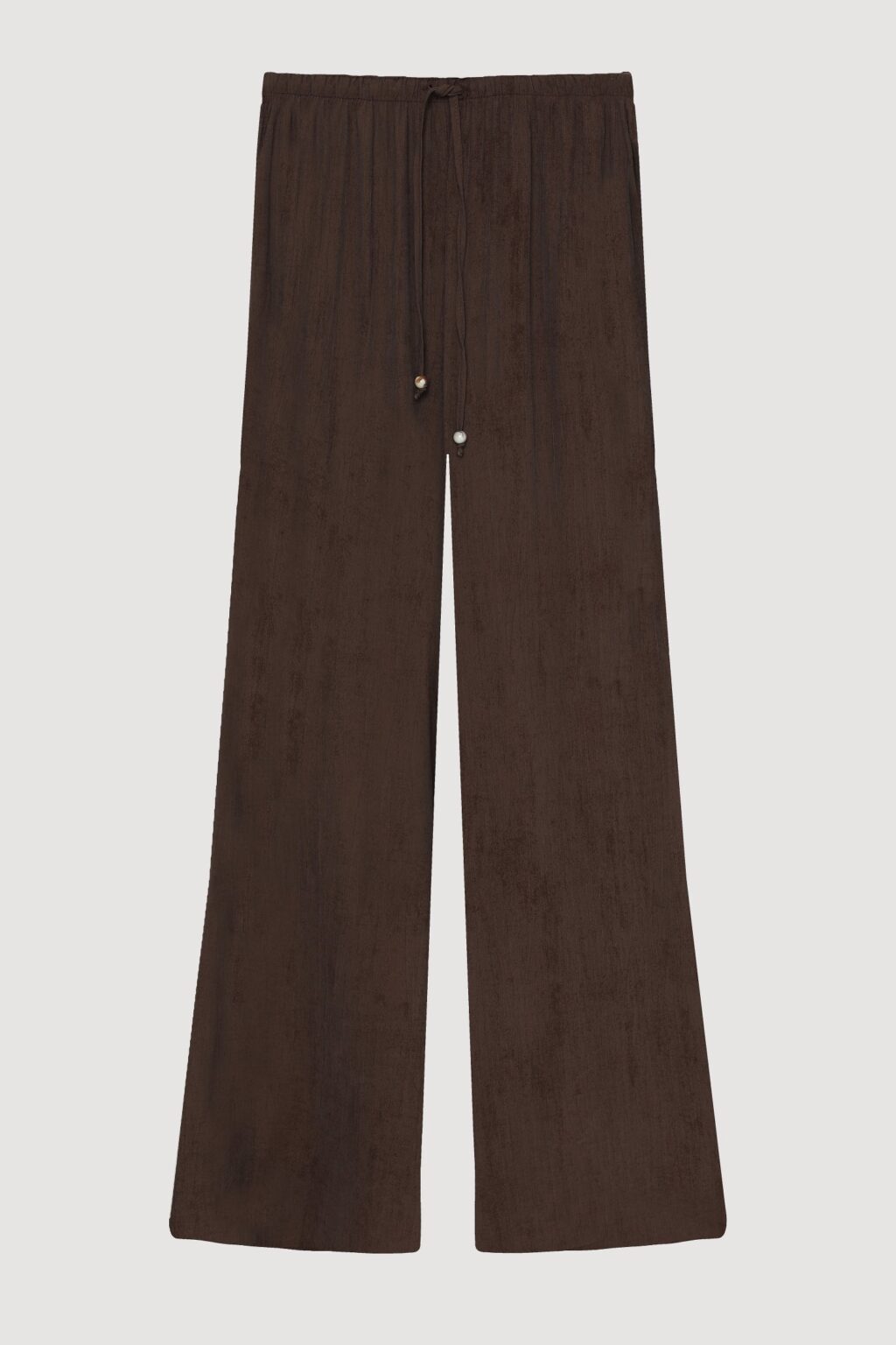 Beli Lastikli Desenli Bol Paça Pantolon Kahverengi
