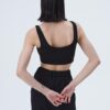Balenli Askılı Crop Bluz Siyah