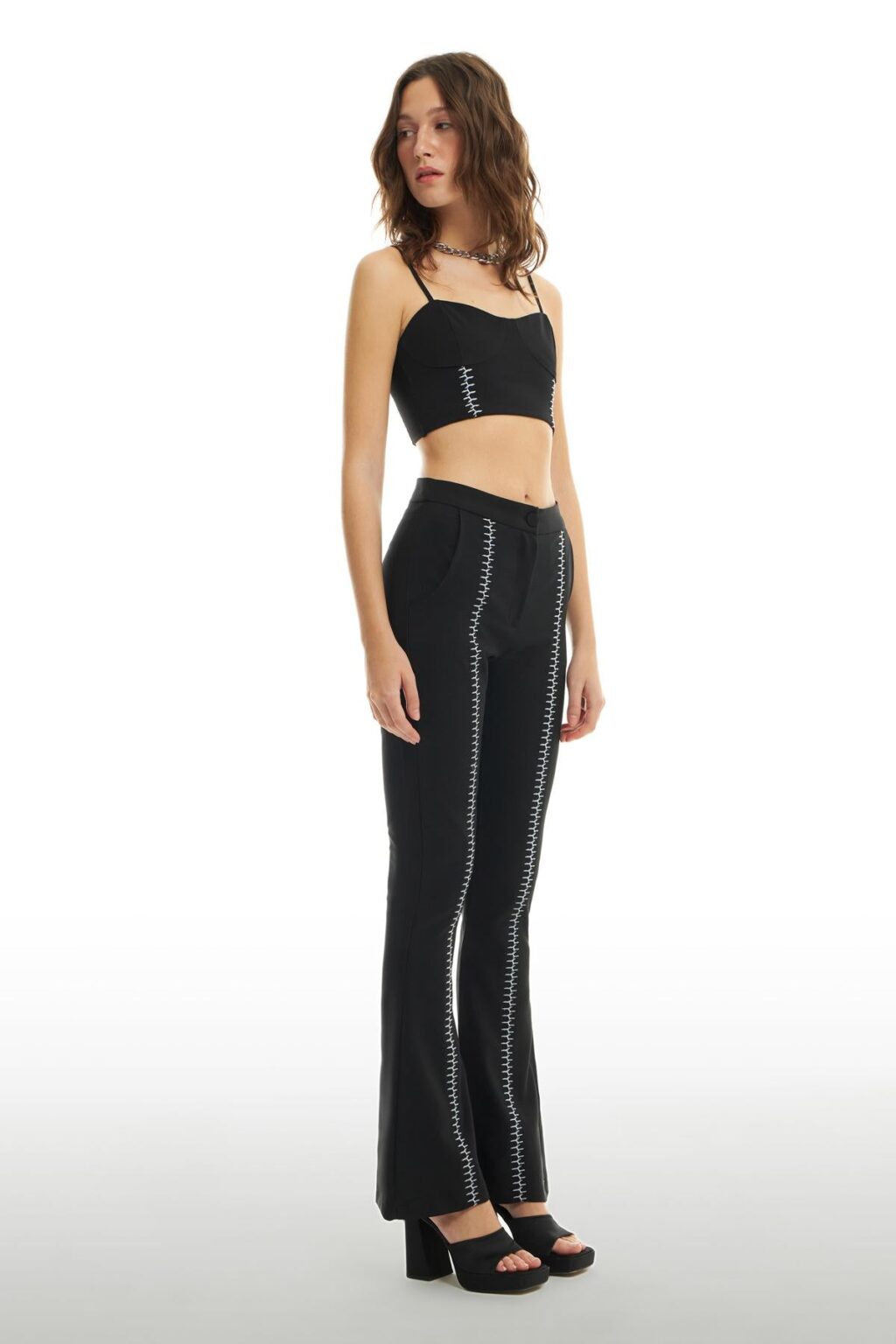 Askılı Crop Büstiyer Siyah