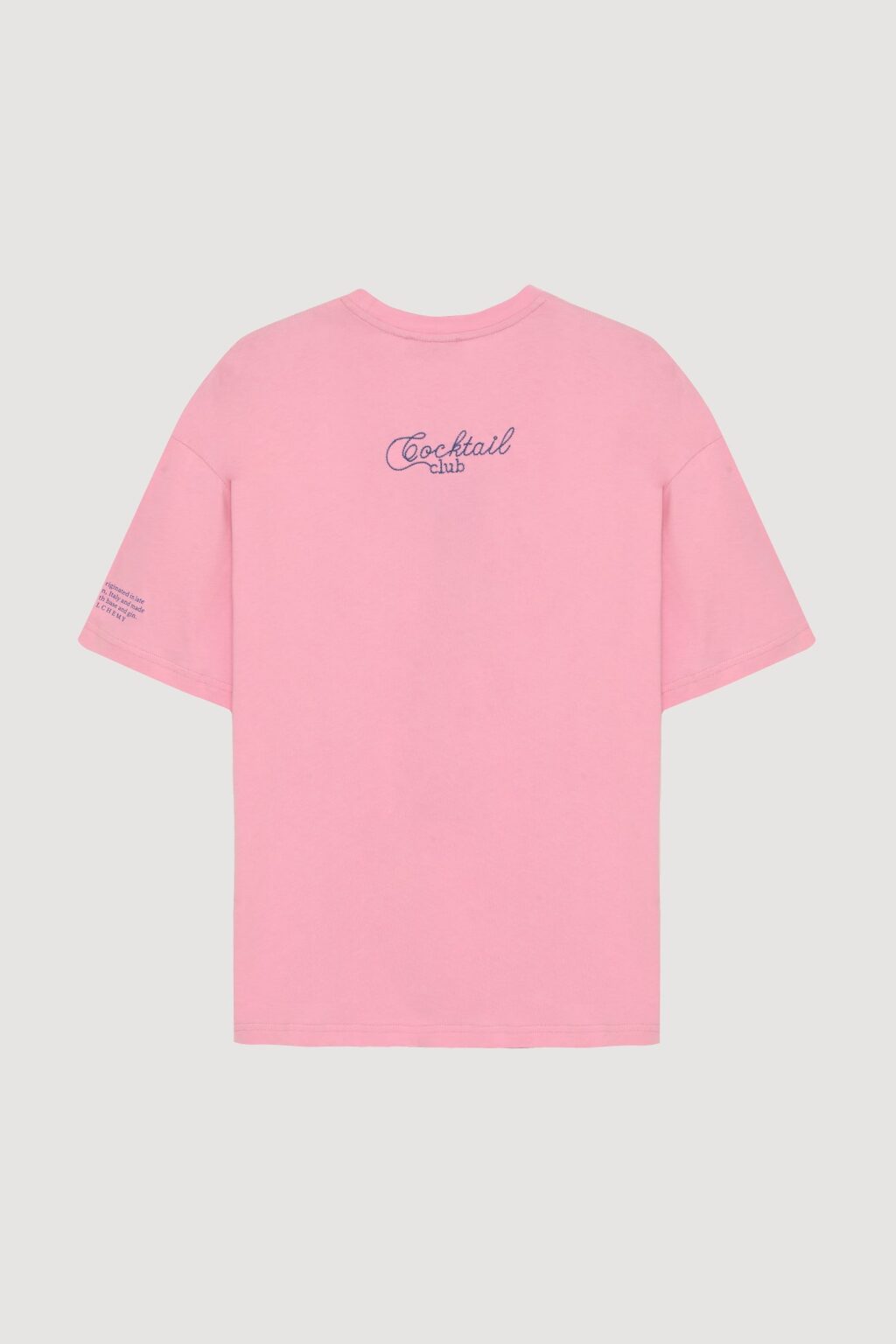 Bardak Baskılı Oversize Tişört Pembe