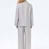 Dokulu Oversize Blazer Ceket Gri