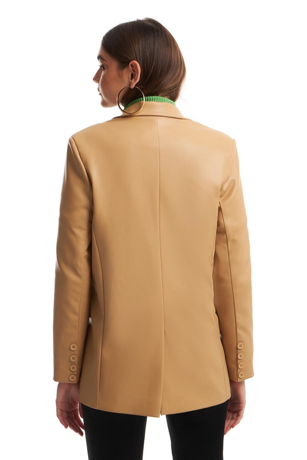 Blazer Deri Ceket Camel